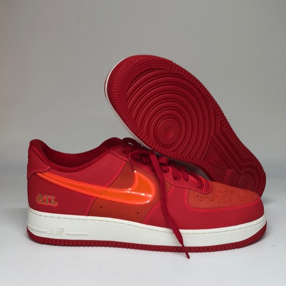 Mens Nike Air Force '07 LV8 Red/Neon orange/White FD8306-657 NWOB